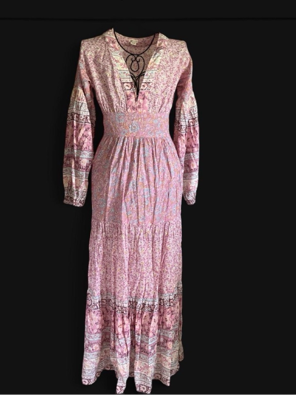 Billabong Pink Floral Tiered Maxi Dress